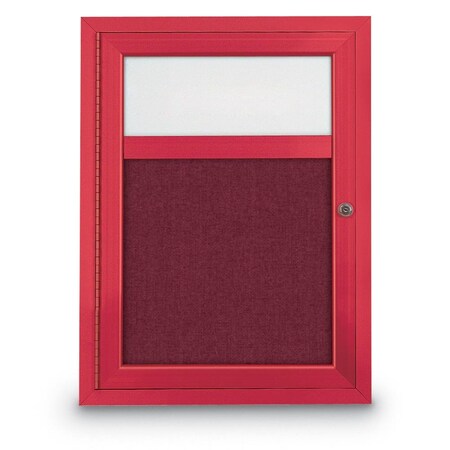 United Visual Products Slim Enclosed Corkboard, 30"x30", Gold Alum Frame/Pearl UVEB3030-GOLD-PEARL